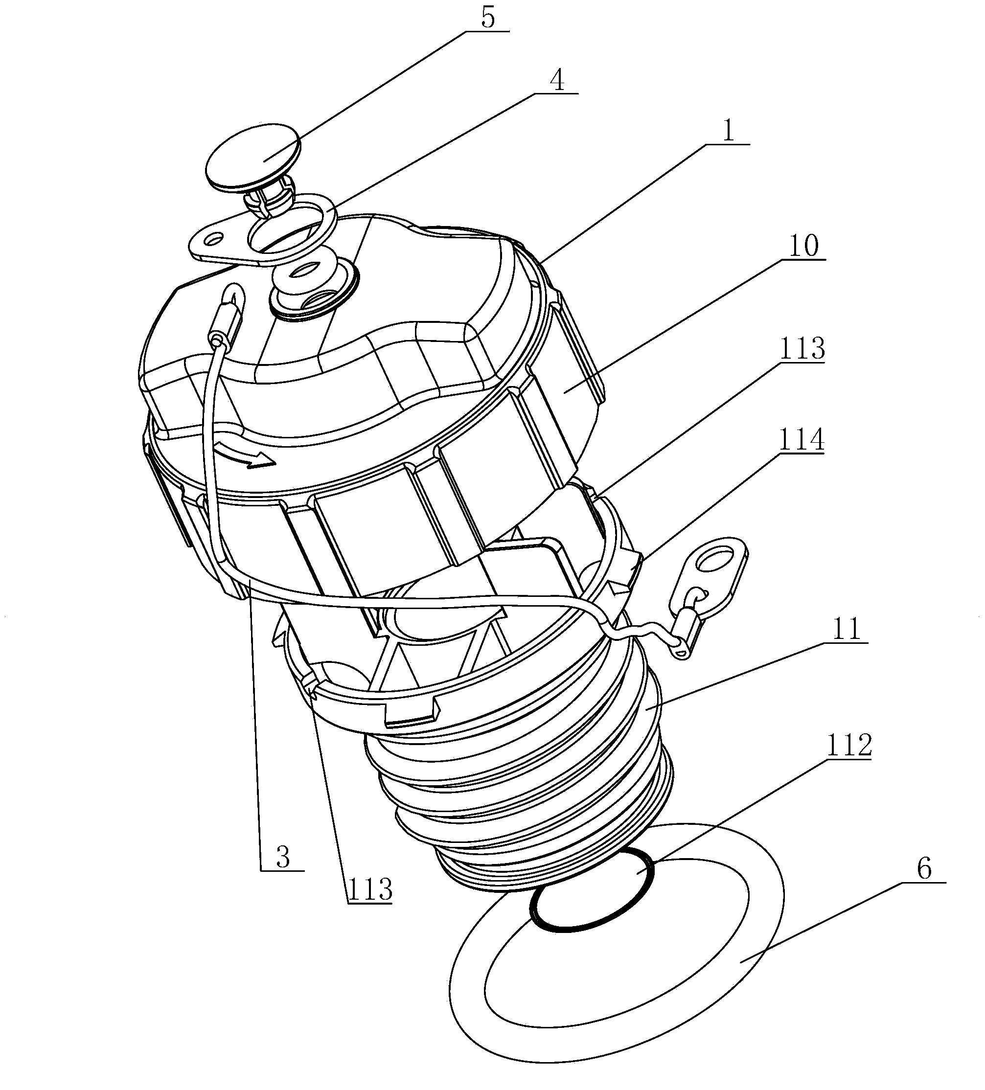 Urea solution tank filling assembly used for SCR system