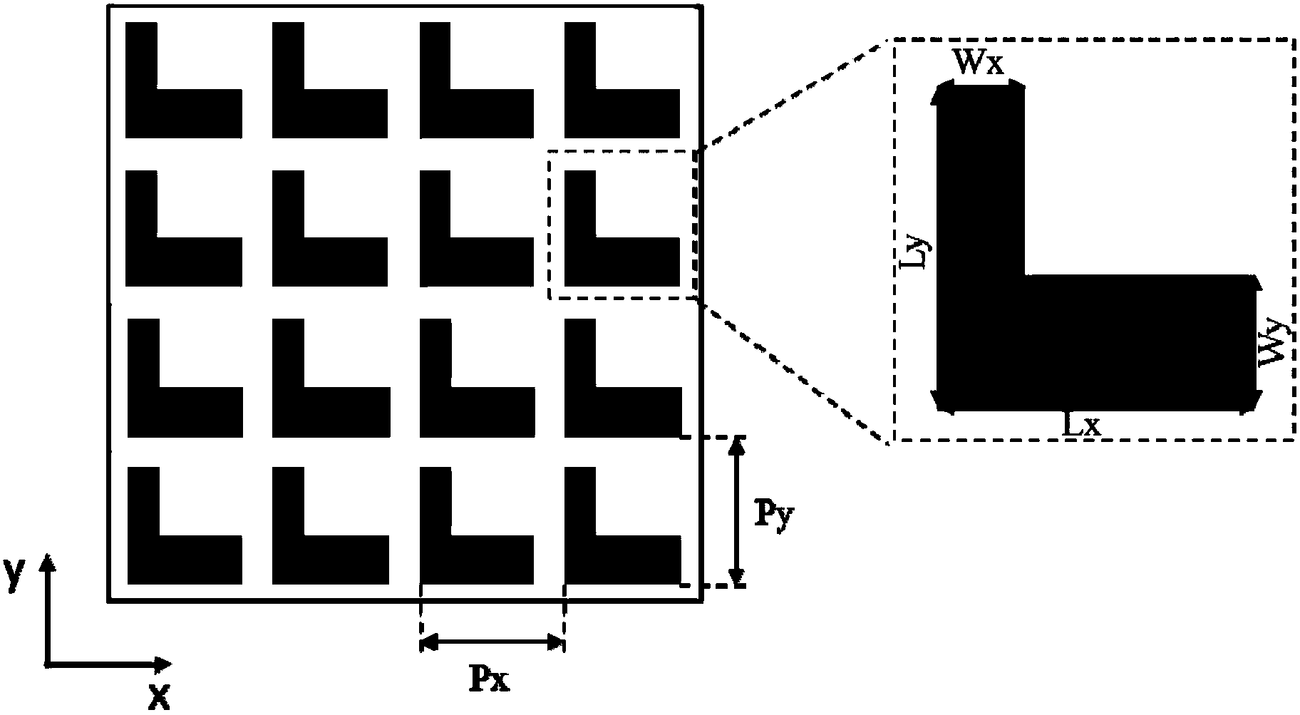 Single-layer planar chirality metal structure circular polarizer