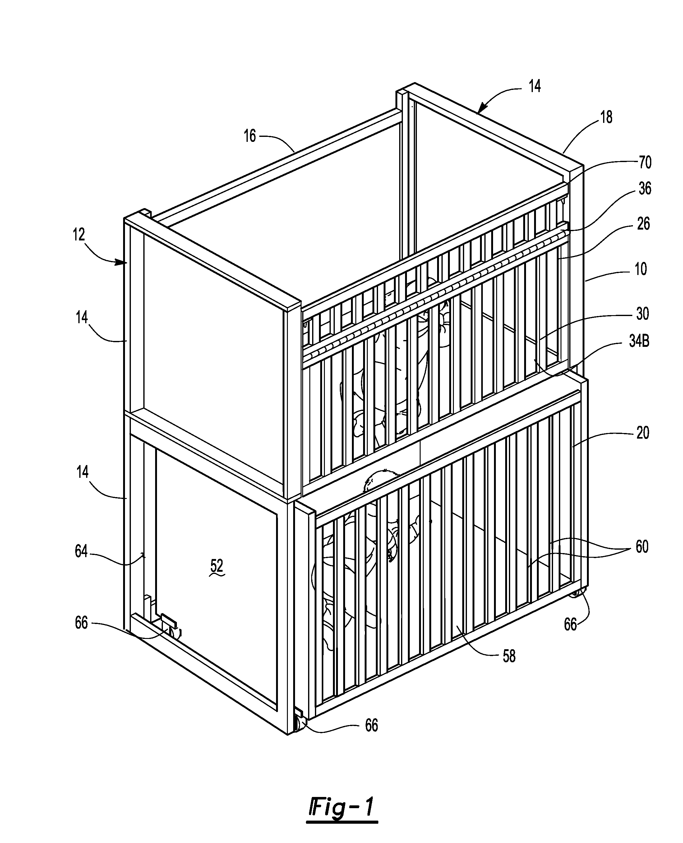 Crib set with stationary and moveable crib