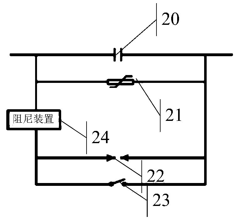 Series capacitor compensation device, power transmission circuit and TRV suppressing method