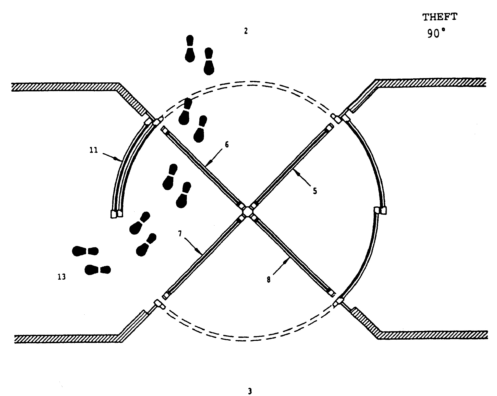 Revolving door for placement in a facade of a building