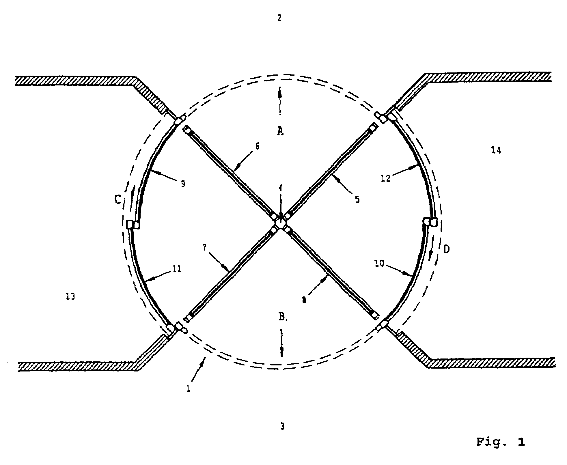 Revolving door for placement in a facade of a building