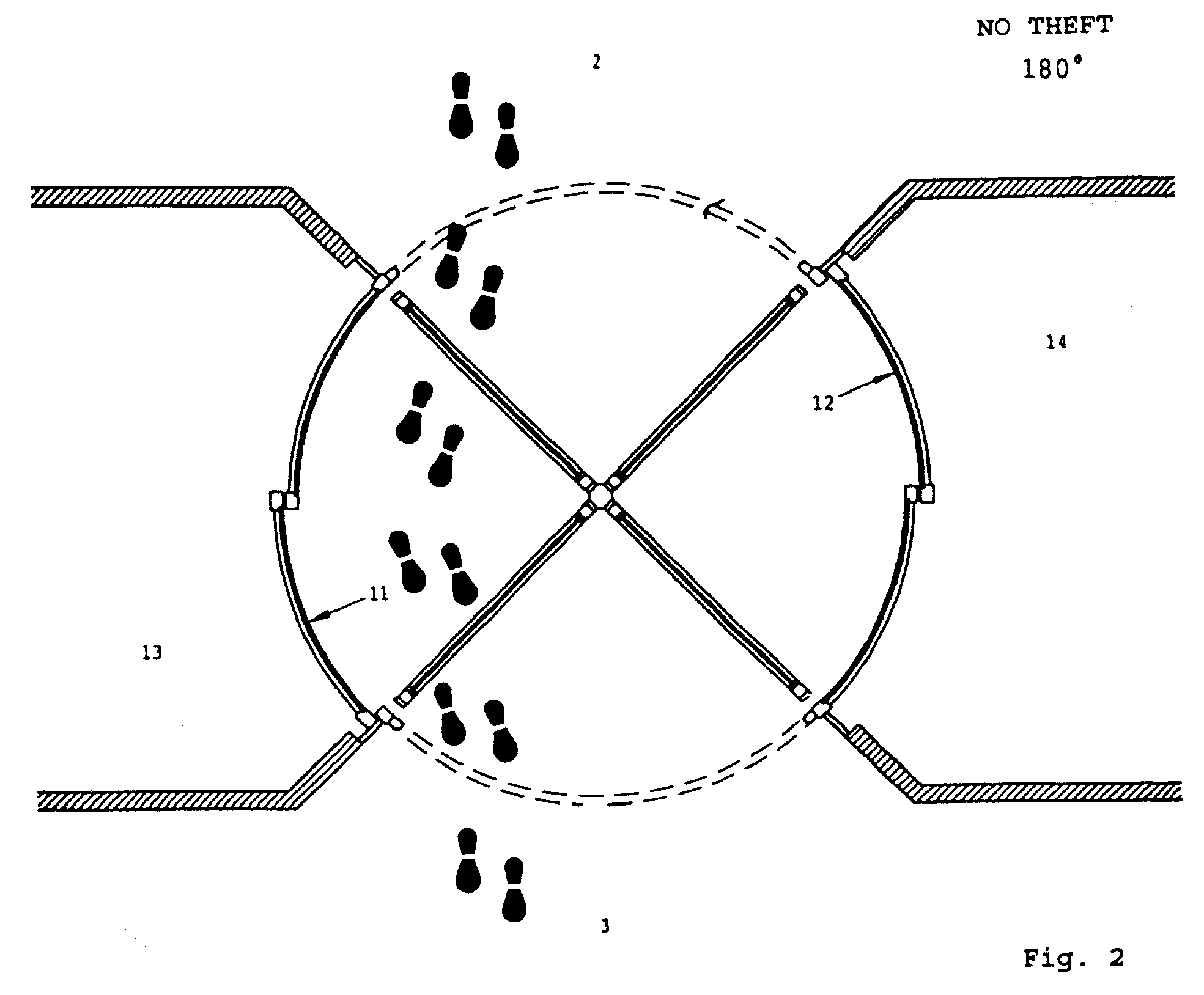 Revolving door for placement in a facade of a building