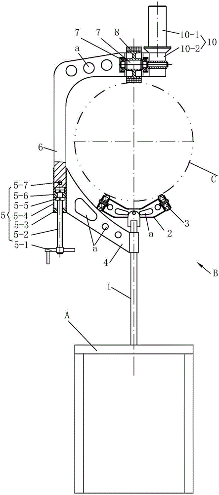 Concrete pole climbing work platform and climbing device thereof