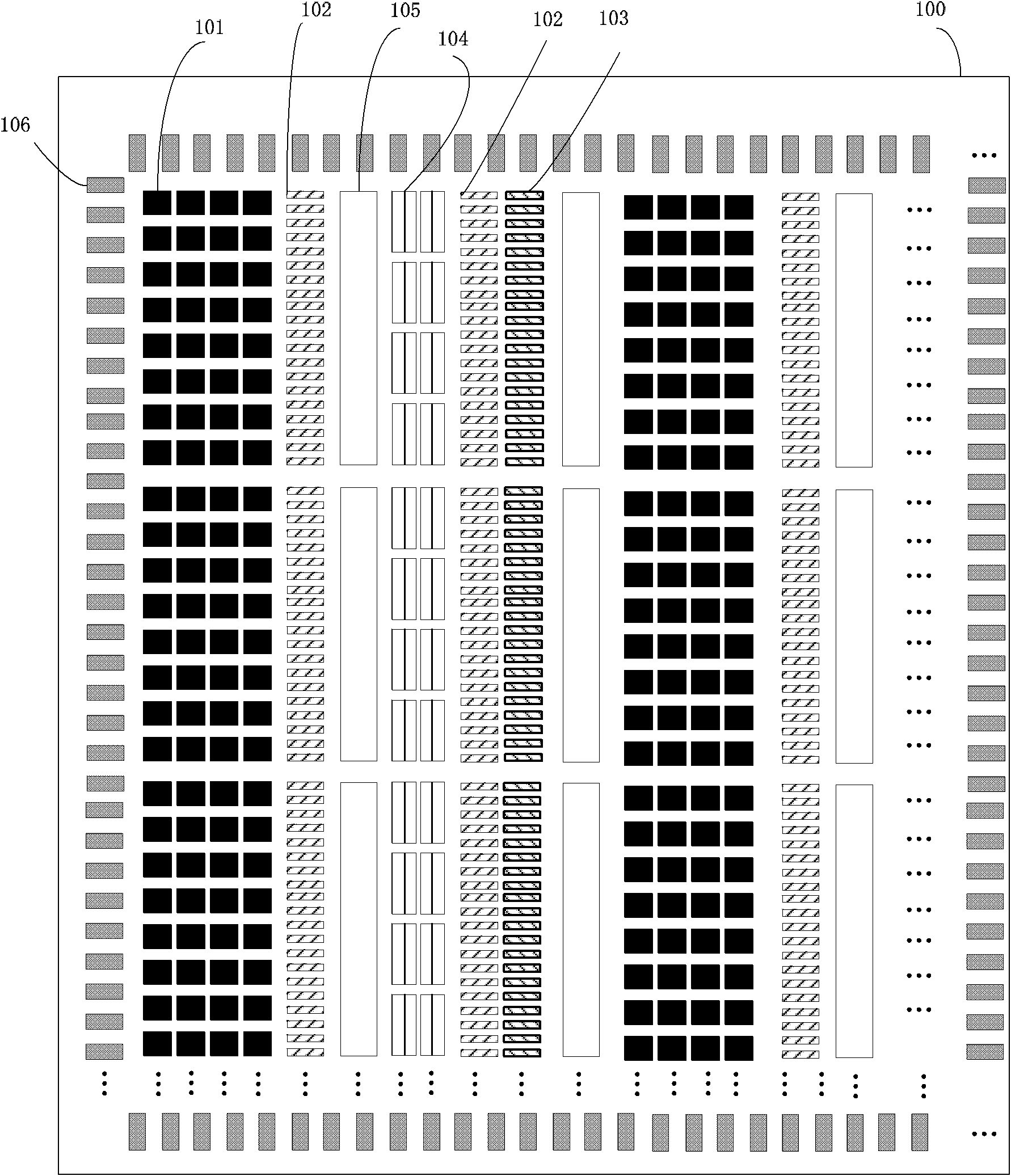 Array structure of reconfigurable operators