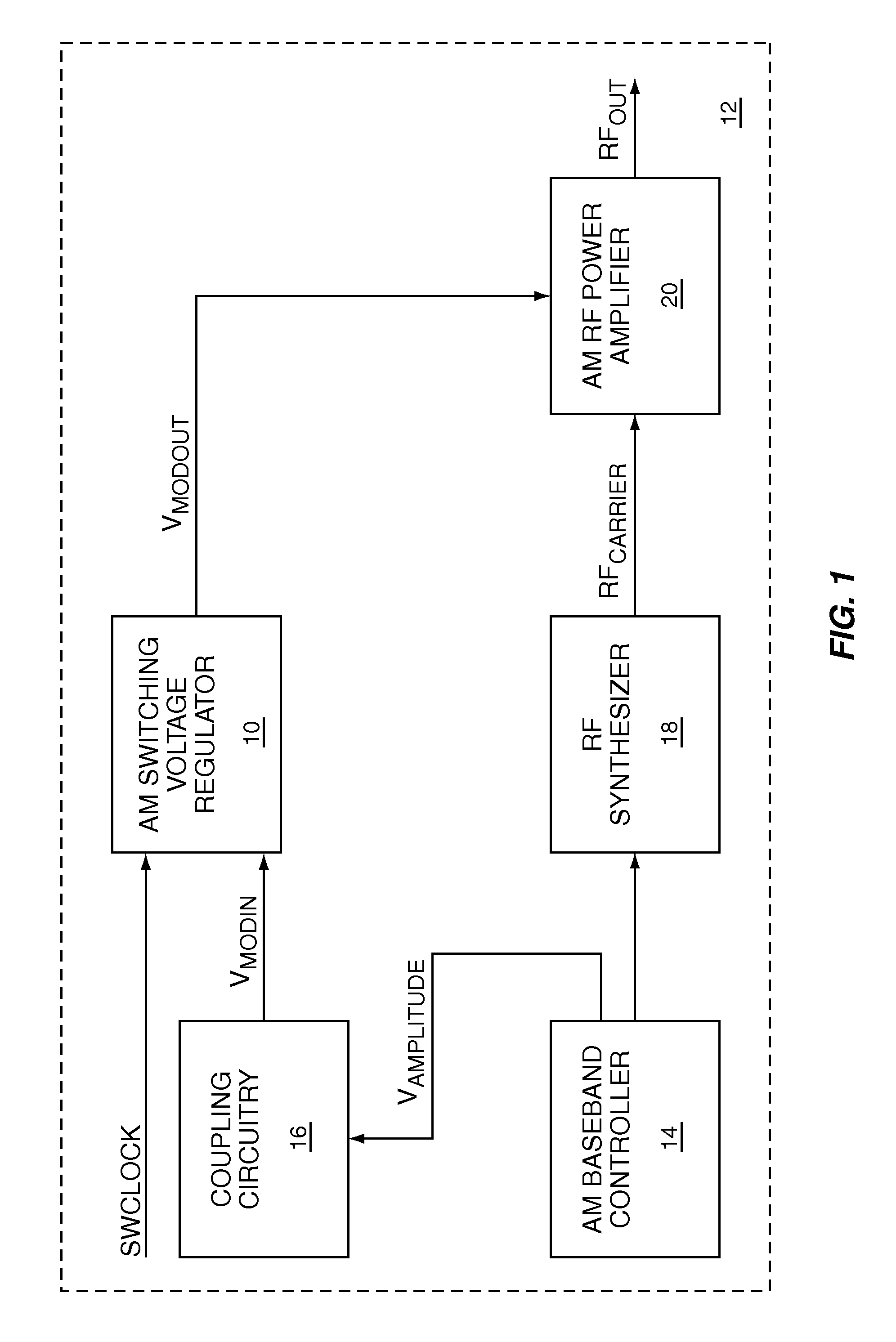 Amplitude modulated switching voltage regulator