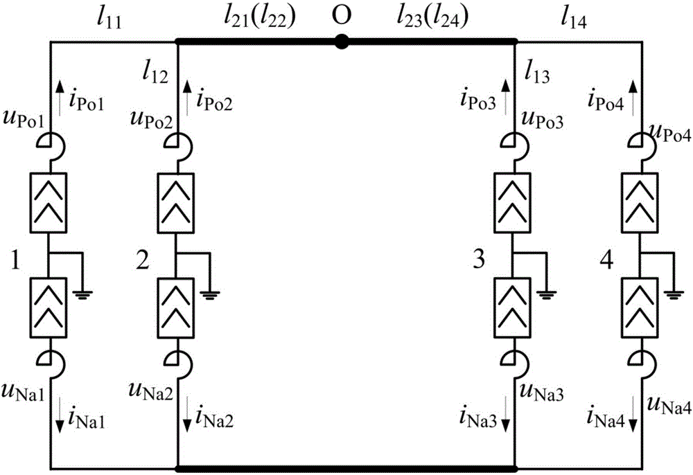 Bipolar parallel multi-terminal direct current power transmission system electric current modulus longitudinal differential protection method