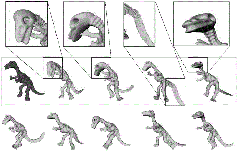 Data-dependent physically-real restoration method of object deformation sequences