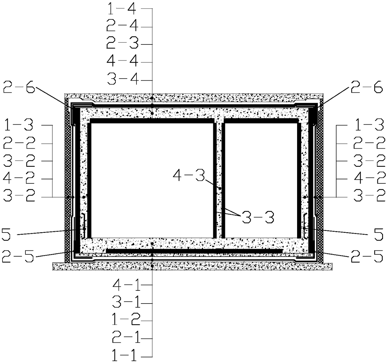 Full prefabricated superposed pipe gallery integrated waterproof structure and construction method