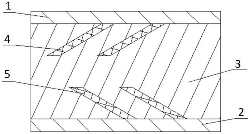 Double-side anti-delamination sandwich panel with oblique ribs and its application, connection and preparation method