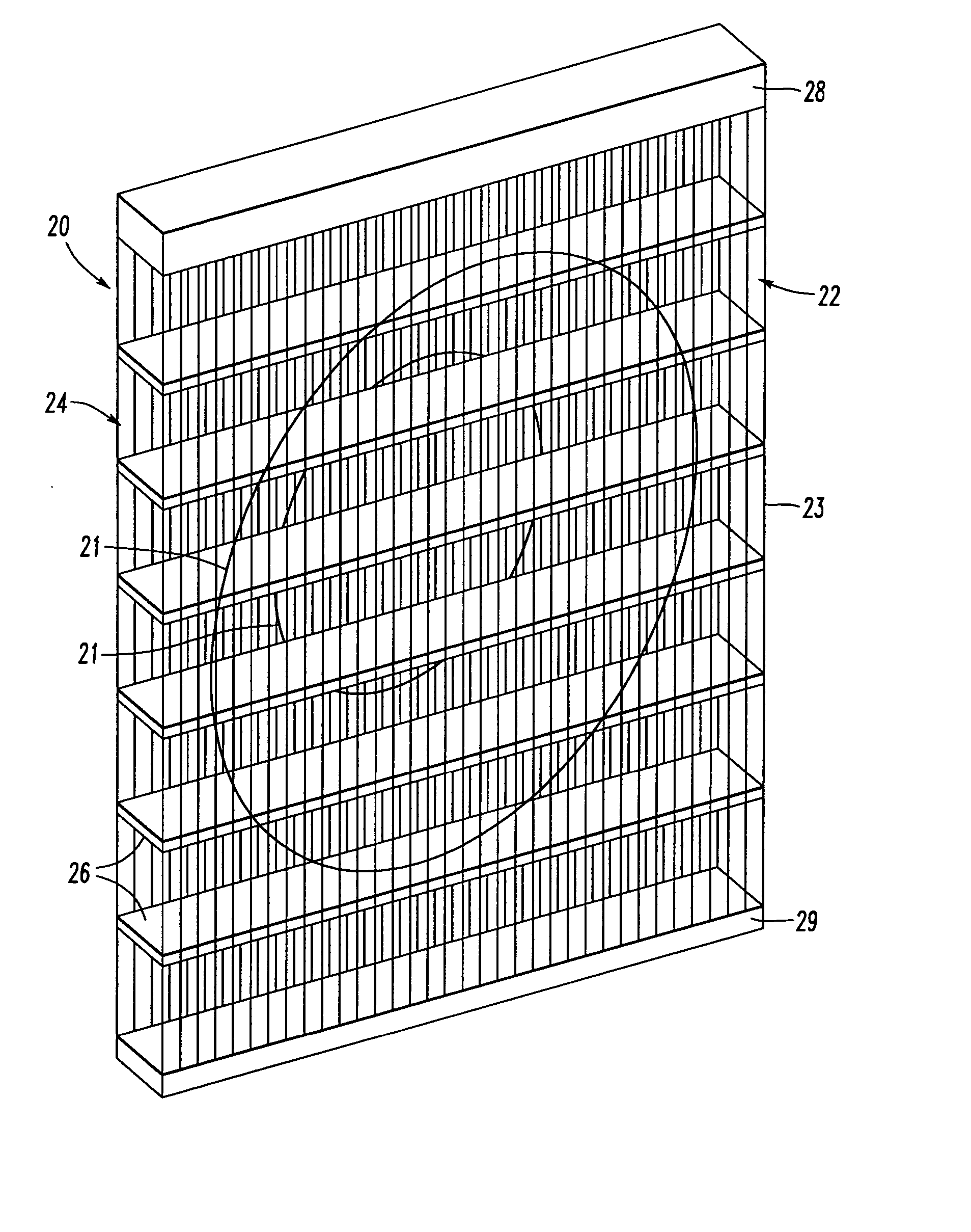 Vertical blind having a face of parallel threads