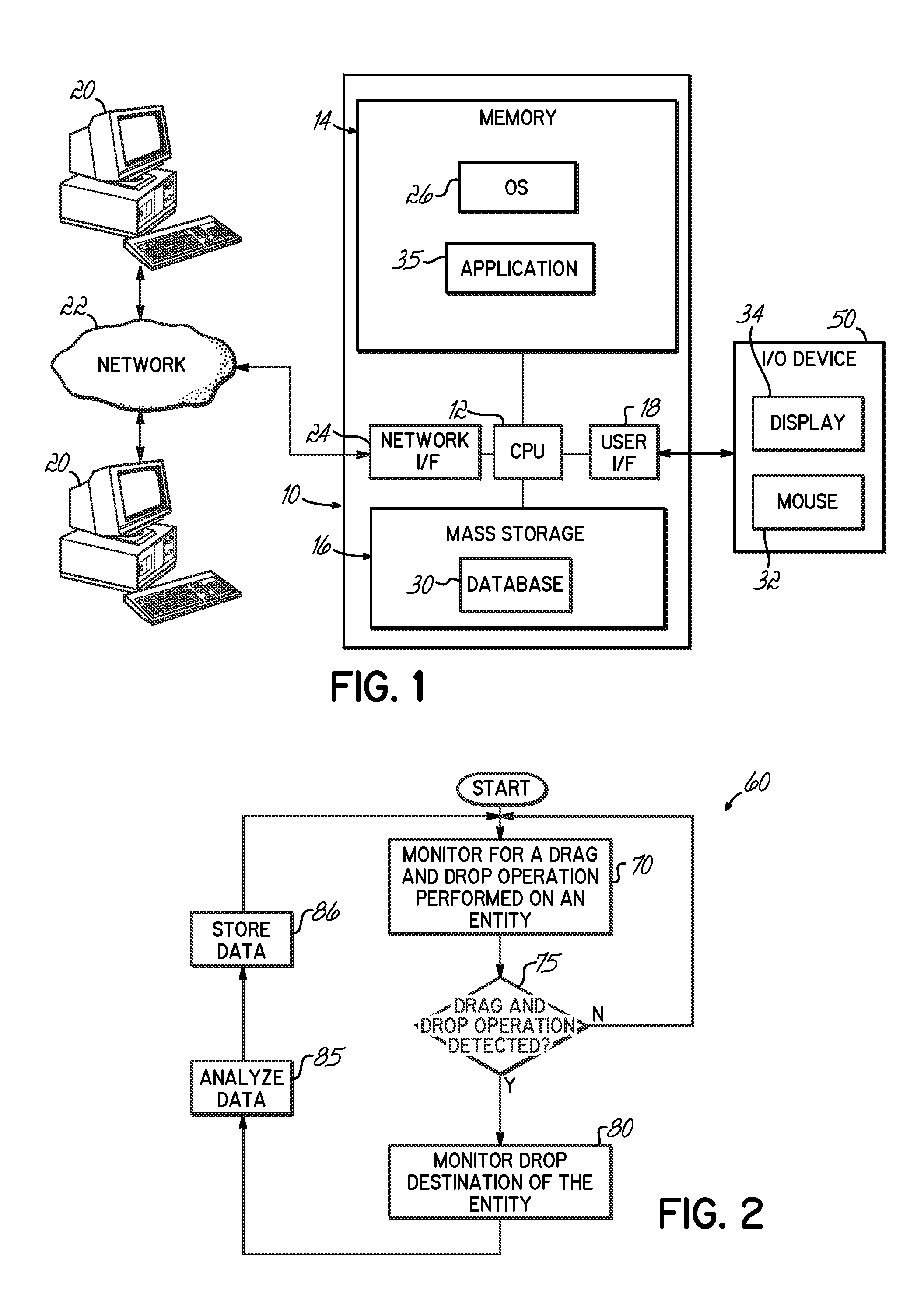 Emphasizing drop destinations for a selected entity based upon prior drop destinations