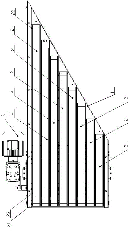 Accelerated converging device for cigarette box conveying