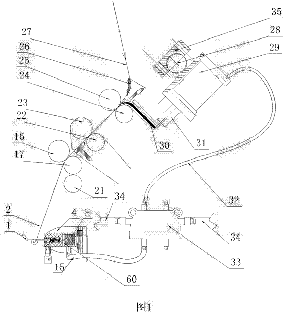 Broken yarn pneumatic processing device of ring spinner