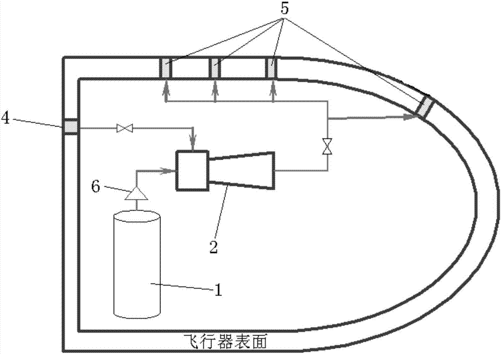 Film cooling system with ejector and method