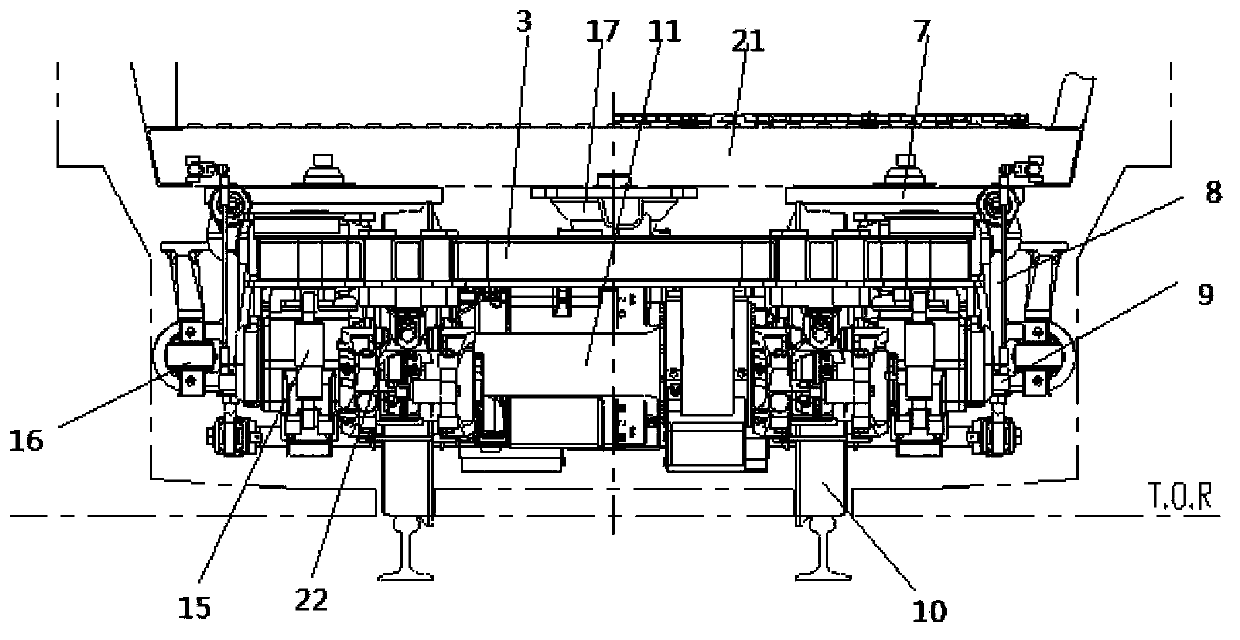 Narrow-gauge train bogie