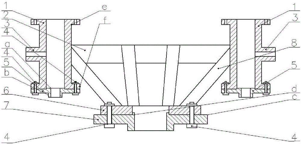 Double-force-source thrust vector testing and transferring calibration rack