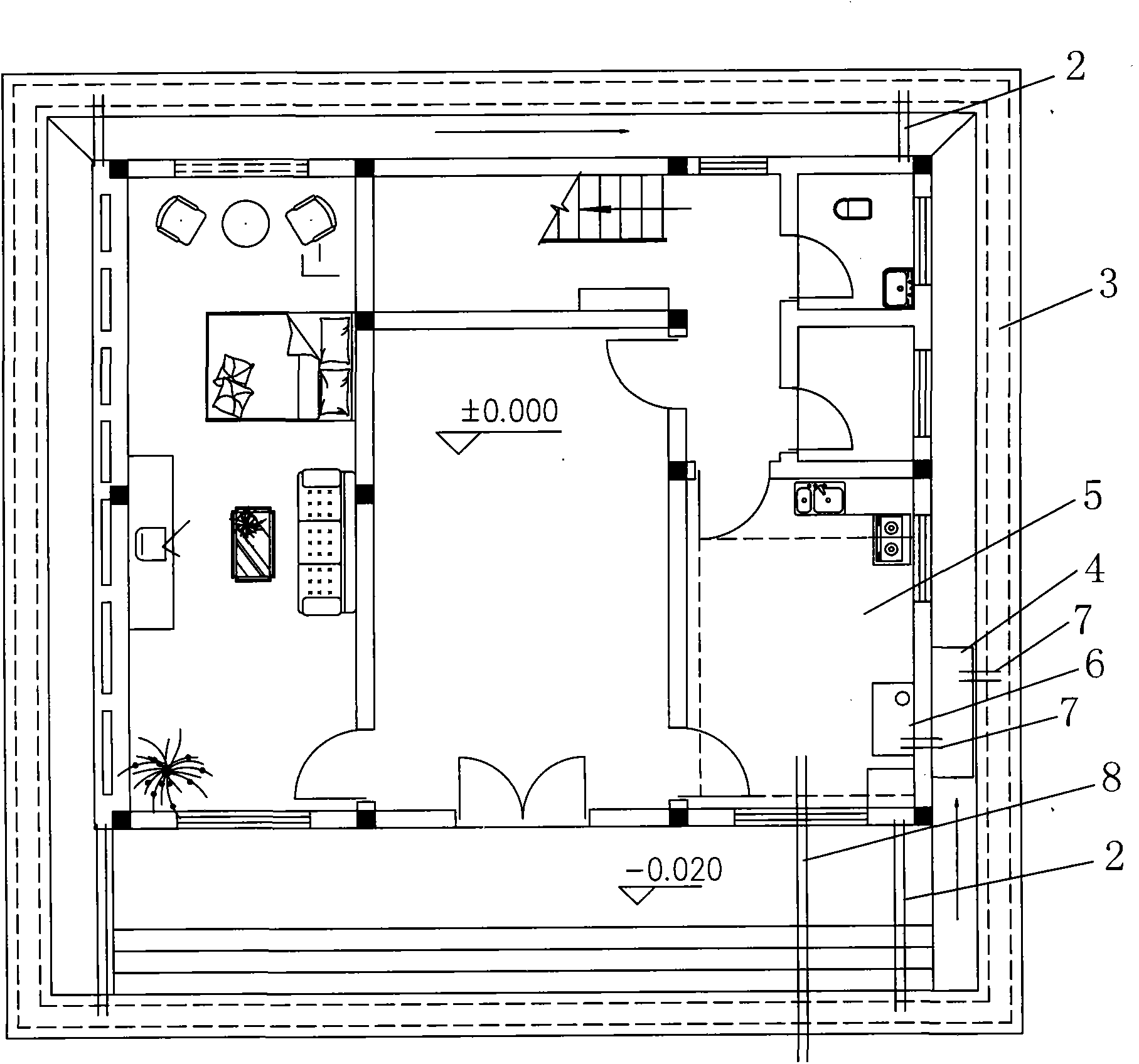 Emebded water collecting and purifying cellar system based on slow filtering principle