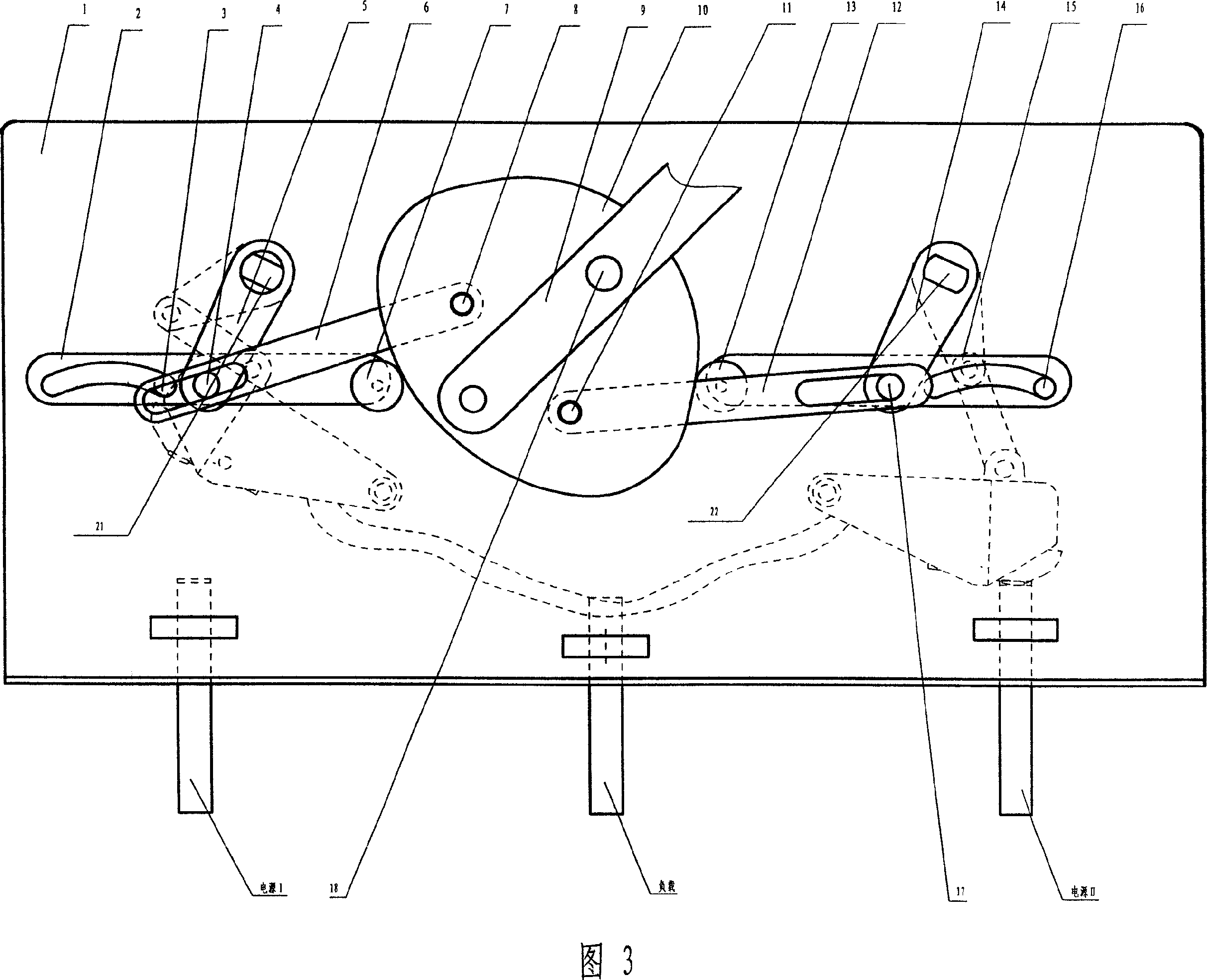 Three position type hand operate mechanism for automatic changing switch appliance