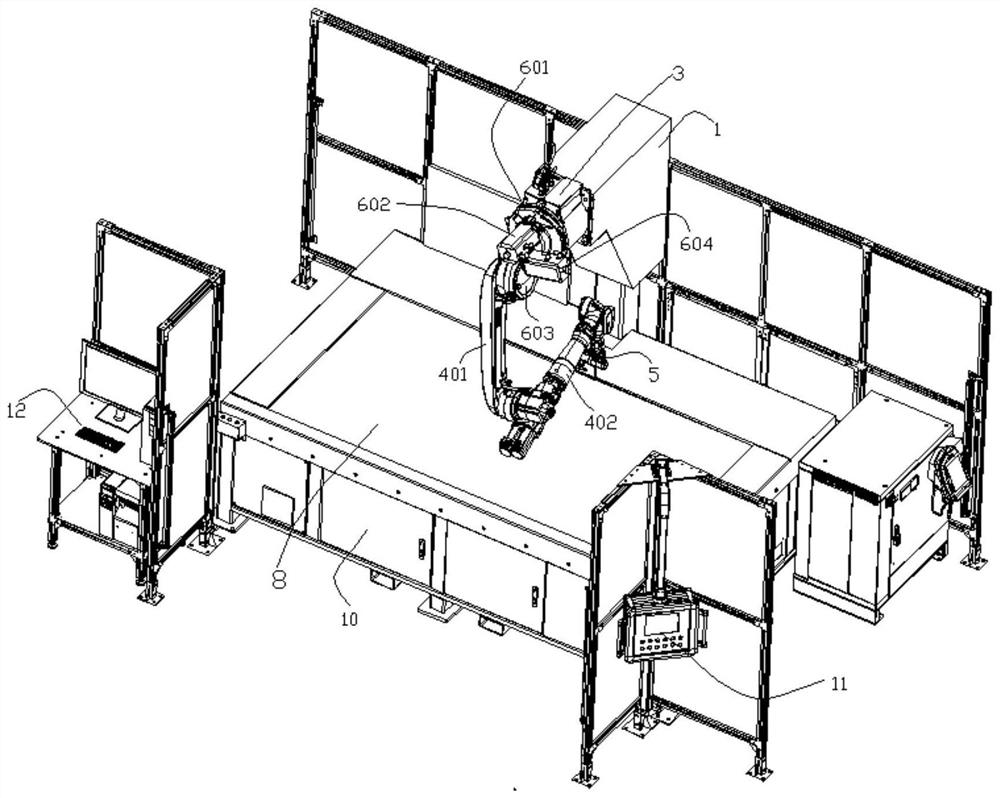 CNC-based honeycomb core plate robot cutting and chamfering device