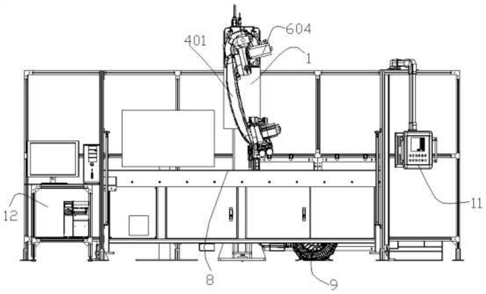 CNC-based honeycomb core plate robot cutting and chamfering device