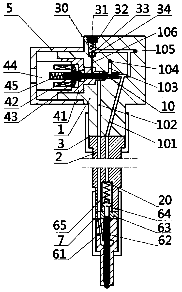 A micro-injection electronically controlled fuel injector with a pressure-holding structure