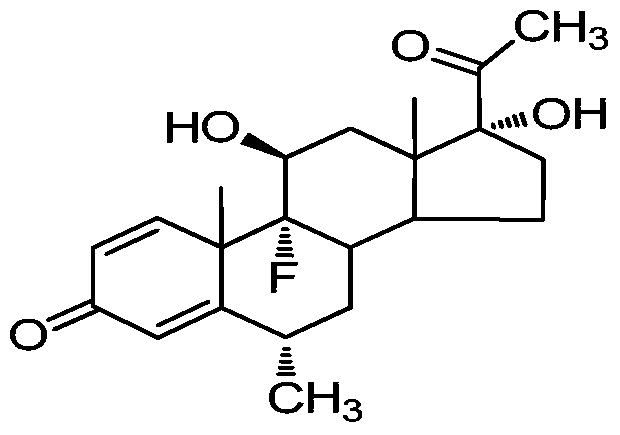 A method for analyzing the content of adrenocortical hormone fluorometholone and related substances