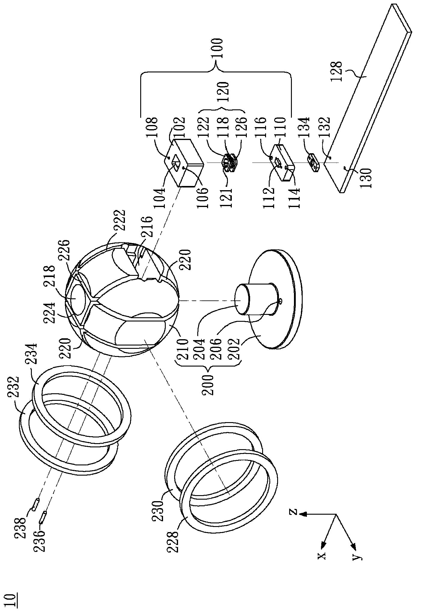 Three-axis test socket and test system thereof