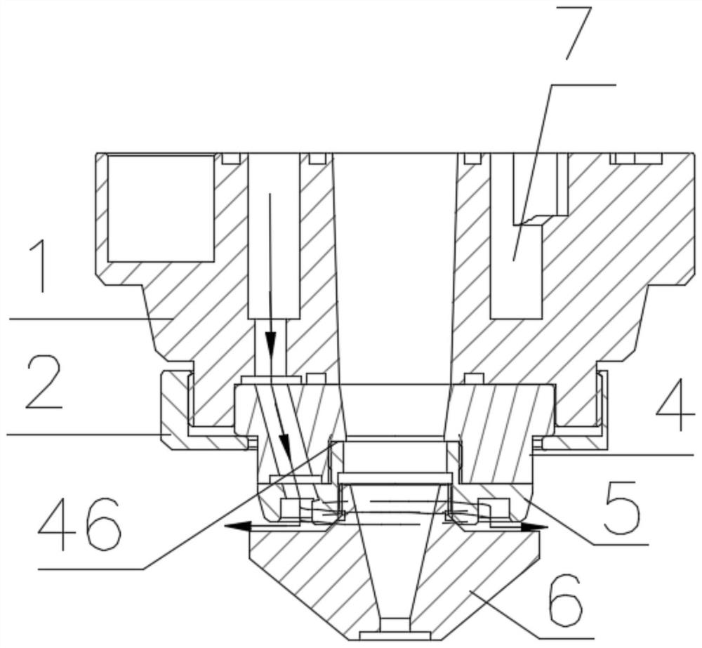 Novel cooling type ceramic body applied to laser cutting head