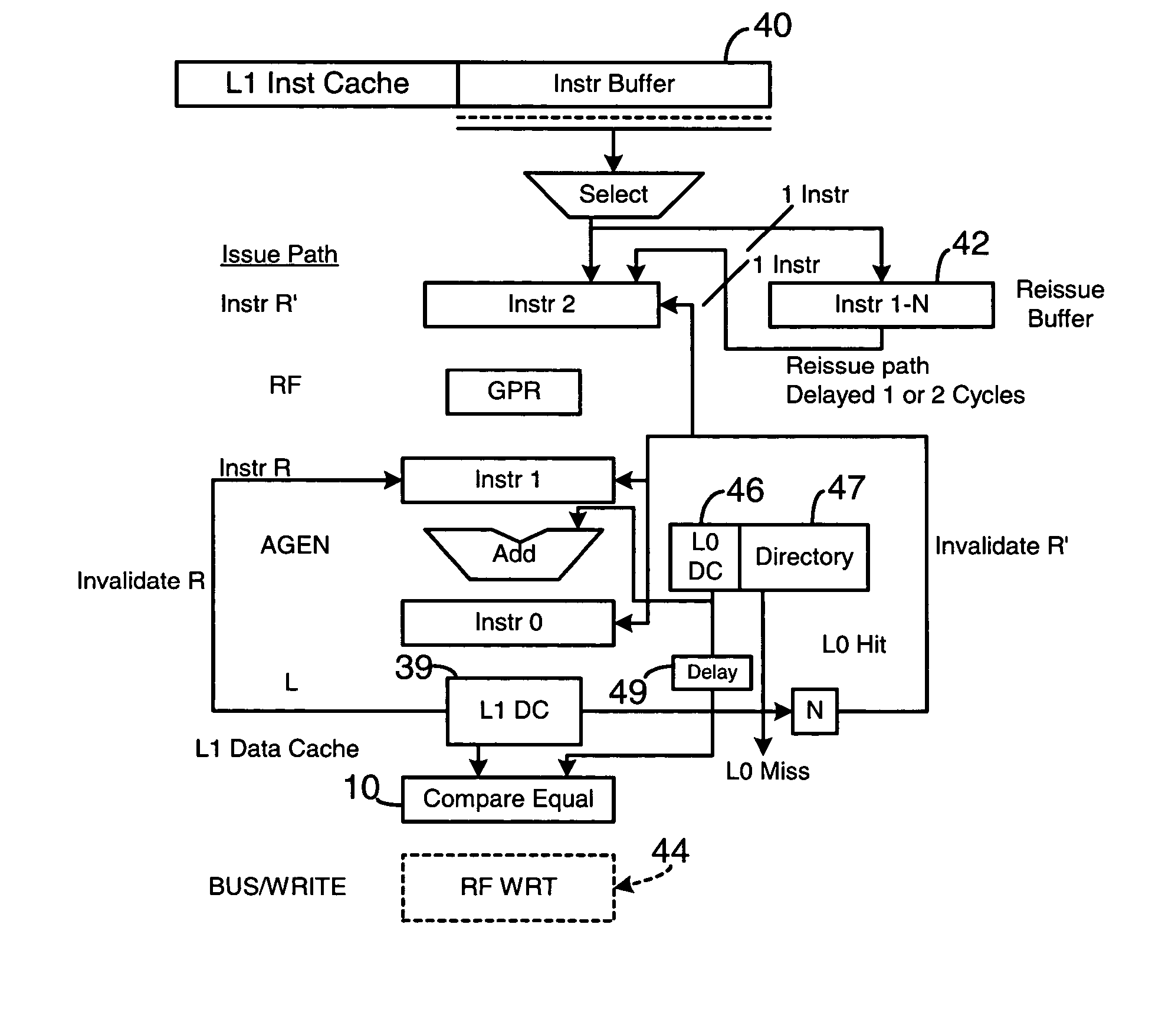 Pipeline recirculation for data misprediction in a fast-load data cache