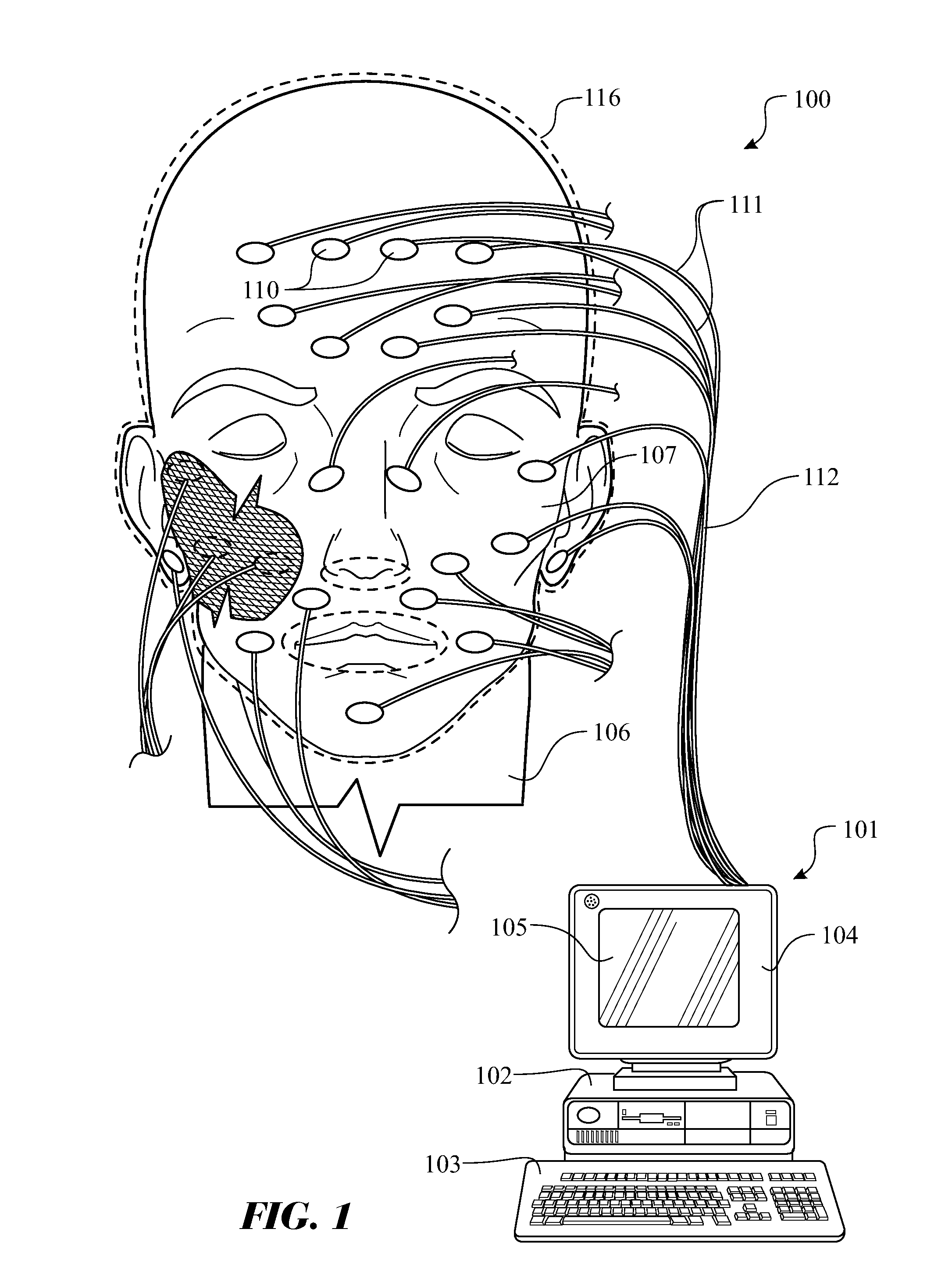 Facial movement measurement and stimulation apparatus and method