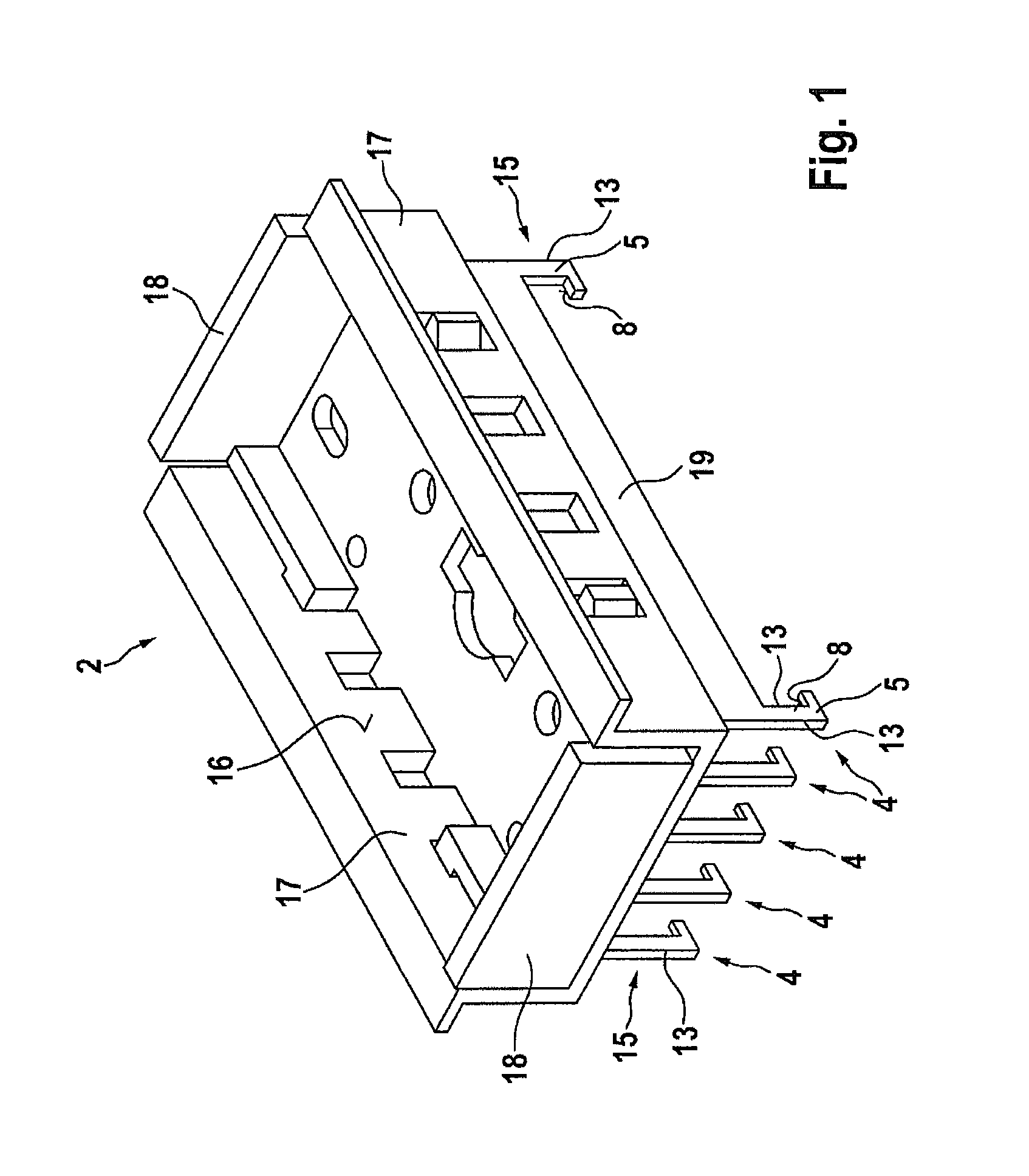 Busbar adapter comprising a mounting rail for attaching a switching device