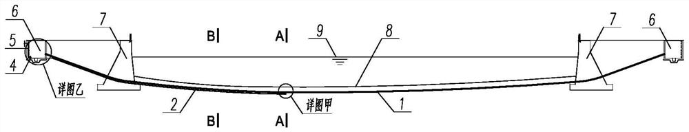 Underwater cable duct bank laying structure