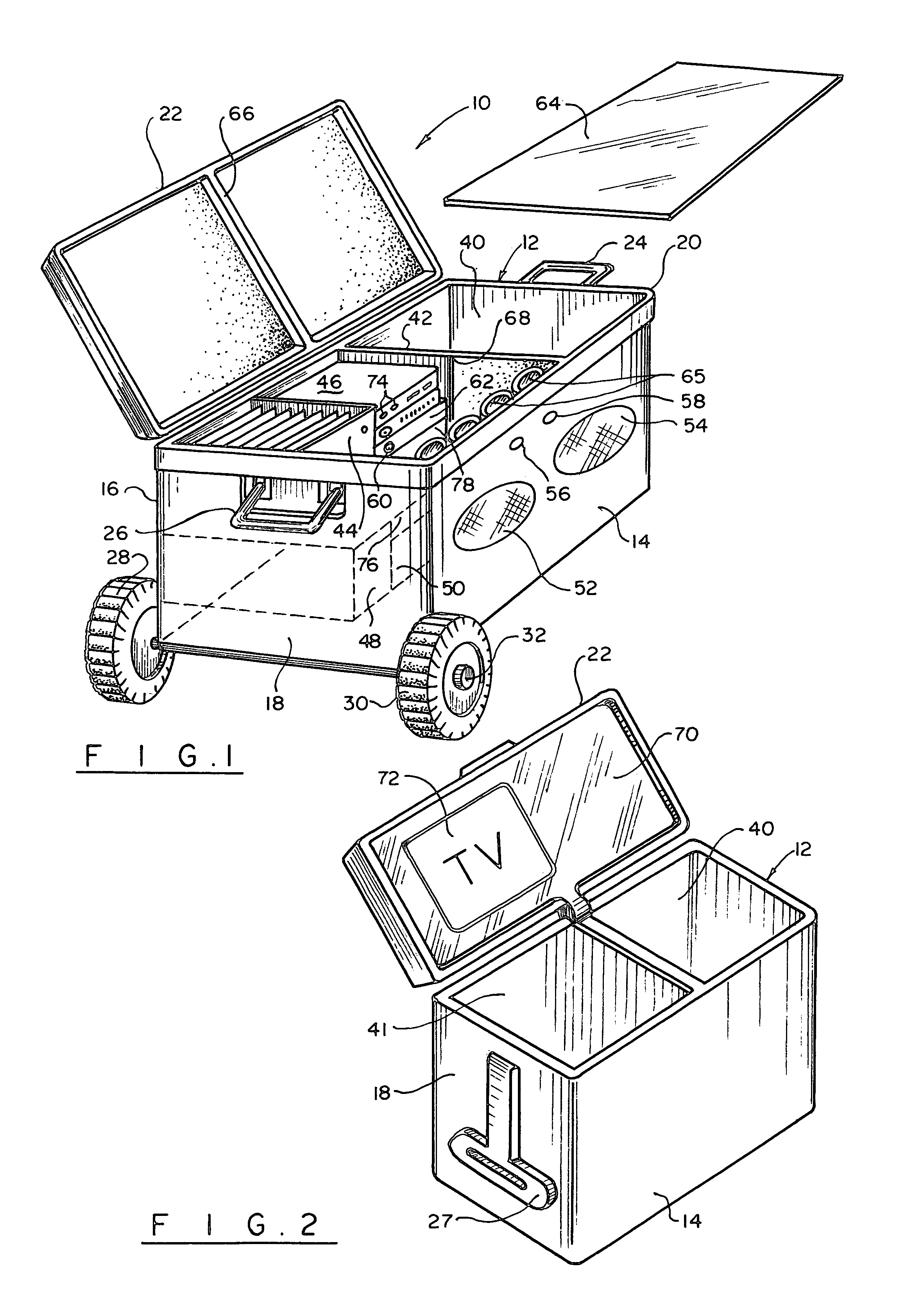 Recreational storage and multimedia apparatus