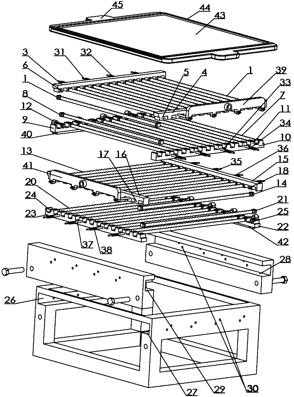 A reciprocating kiwi fruit cutting device