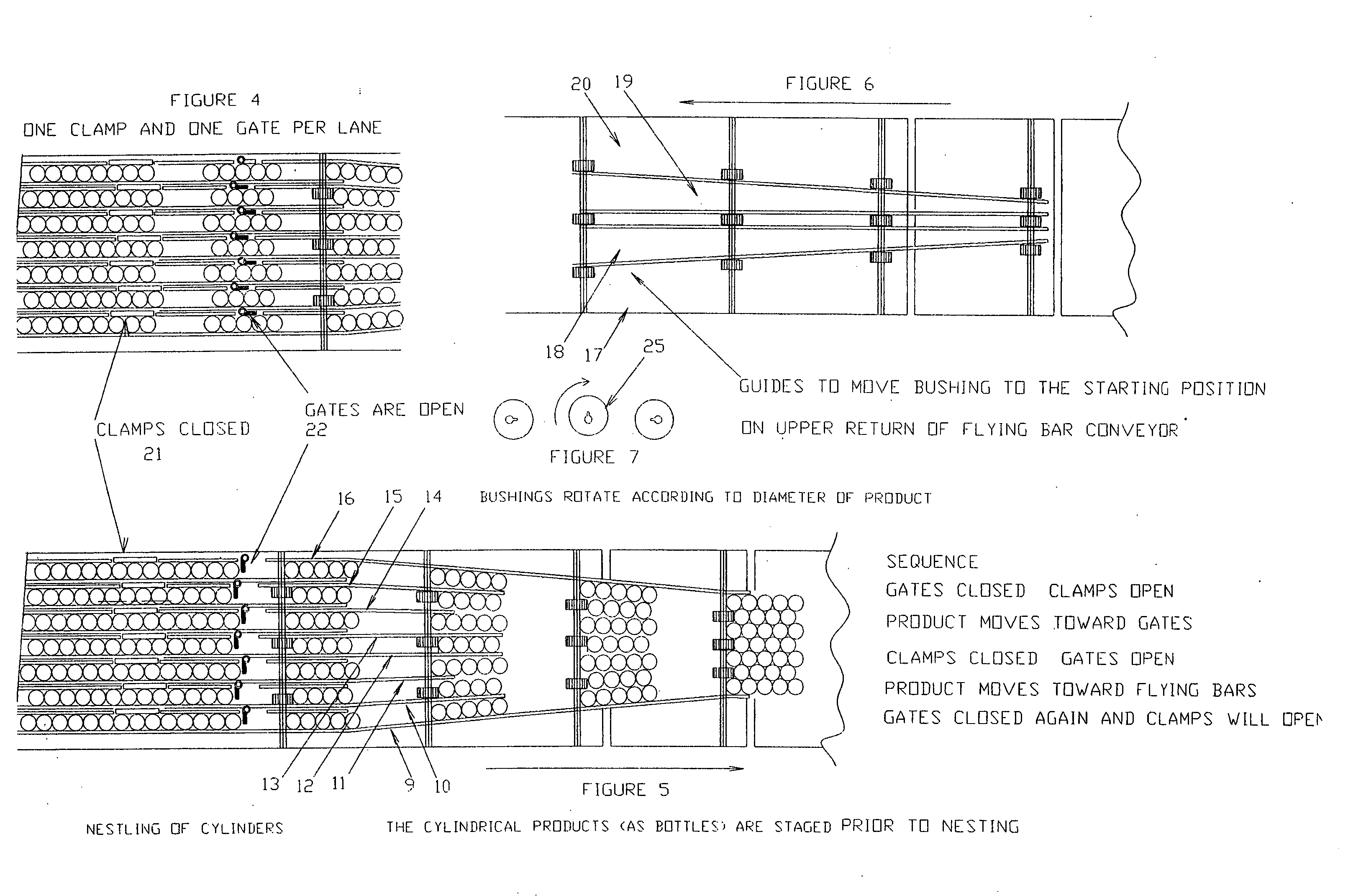 Apparatus for nesting bottles