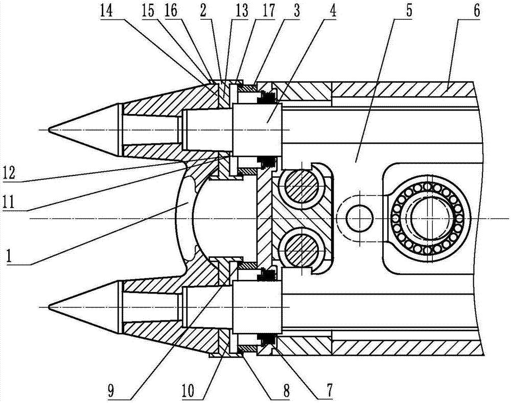 Impact device for tooth frame abrasion resistance sealing protective sleeves of mining machine