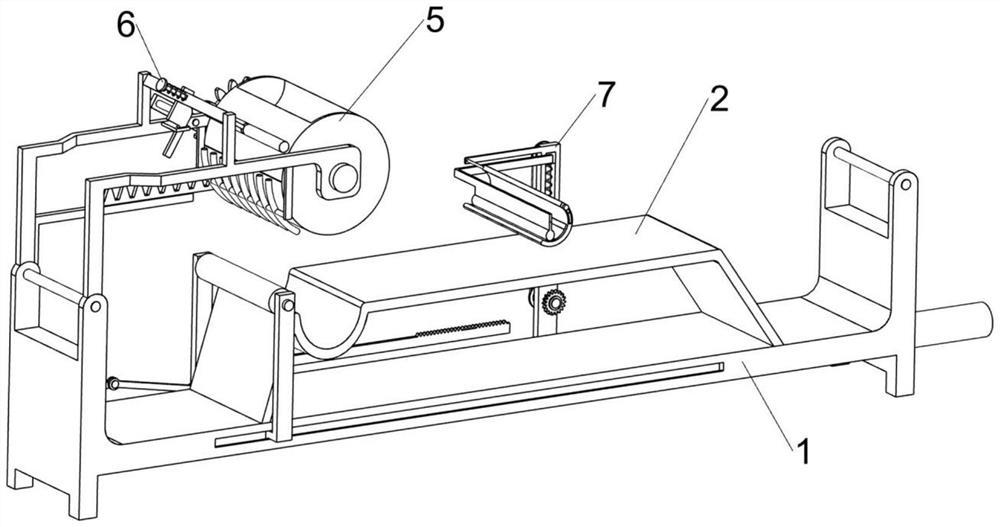 Moxa floss rolling rod strip forming device capable of automatically dispensing moxa paper