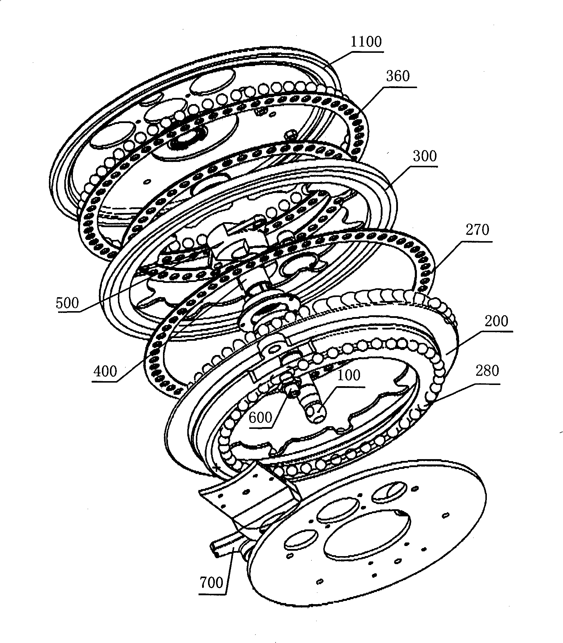 Internal groove wheel drive mechanism and application thereof in on-load tap-changer