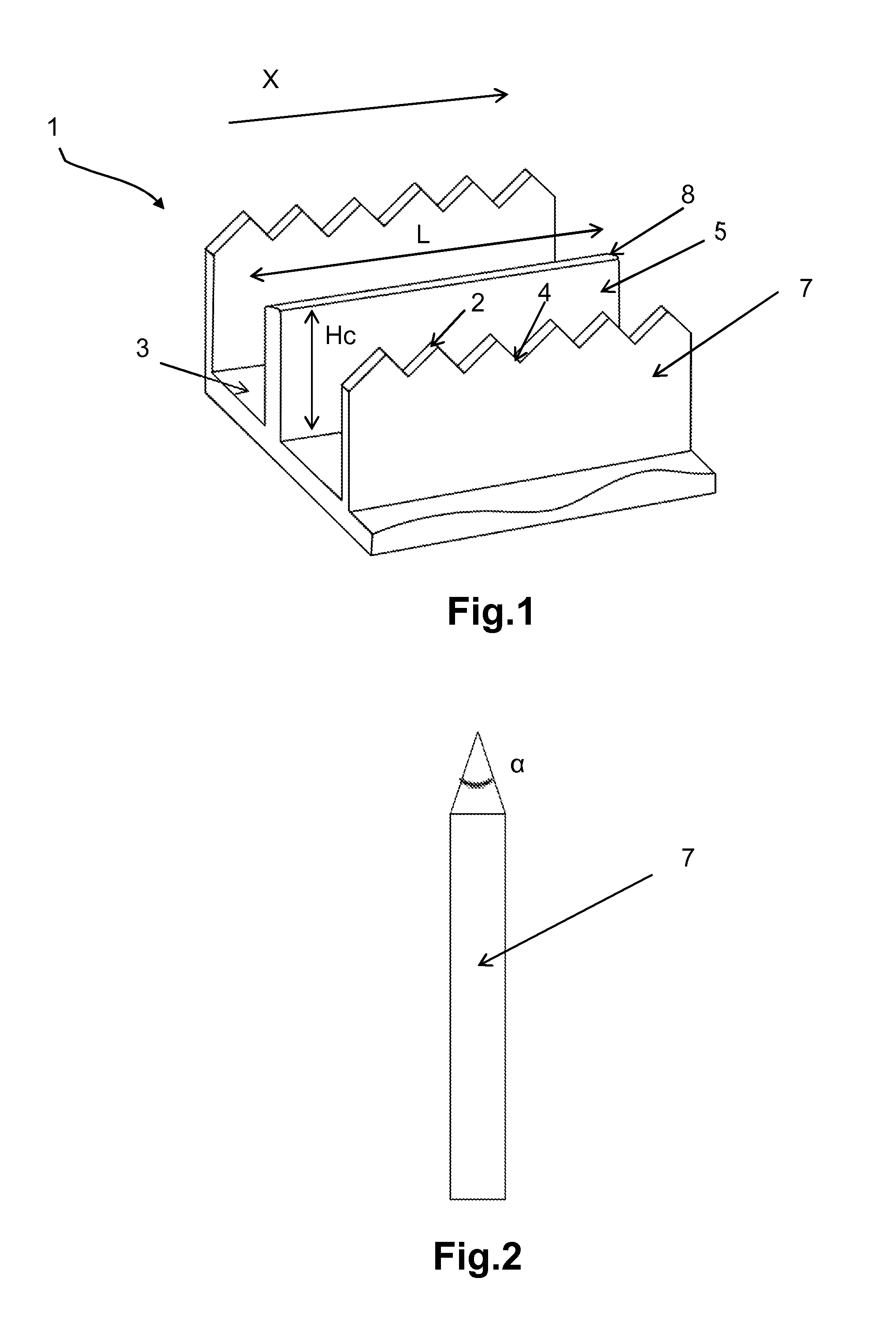 Molding element comprising cutting means for molding and vulcanizing a tire tread