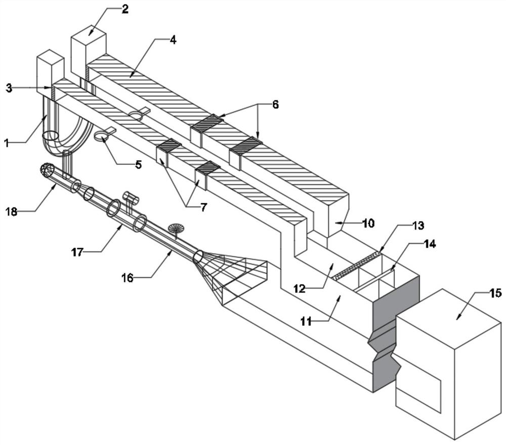 Multifunctional water tank system for double-channel ecological hydraulic test