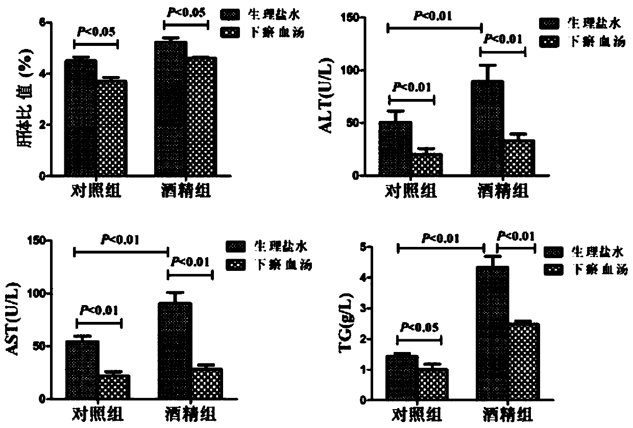 Application of traditional Chinese medicine composition in preparing medicine capable of treating chronic alcoholic steatohepatitis