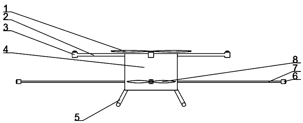 Vertical double-layer eight-rotor flying robot