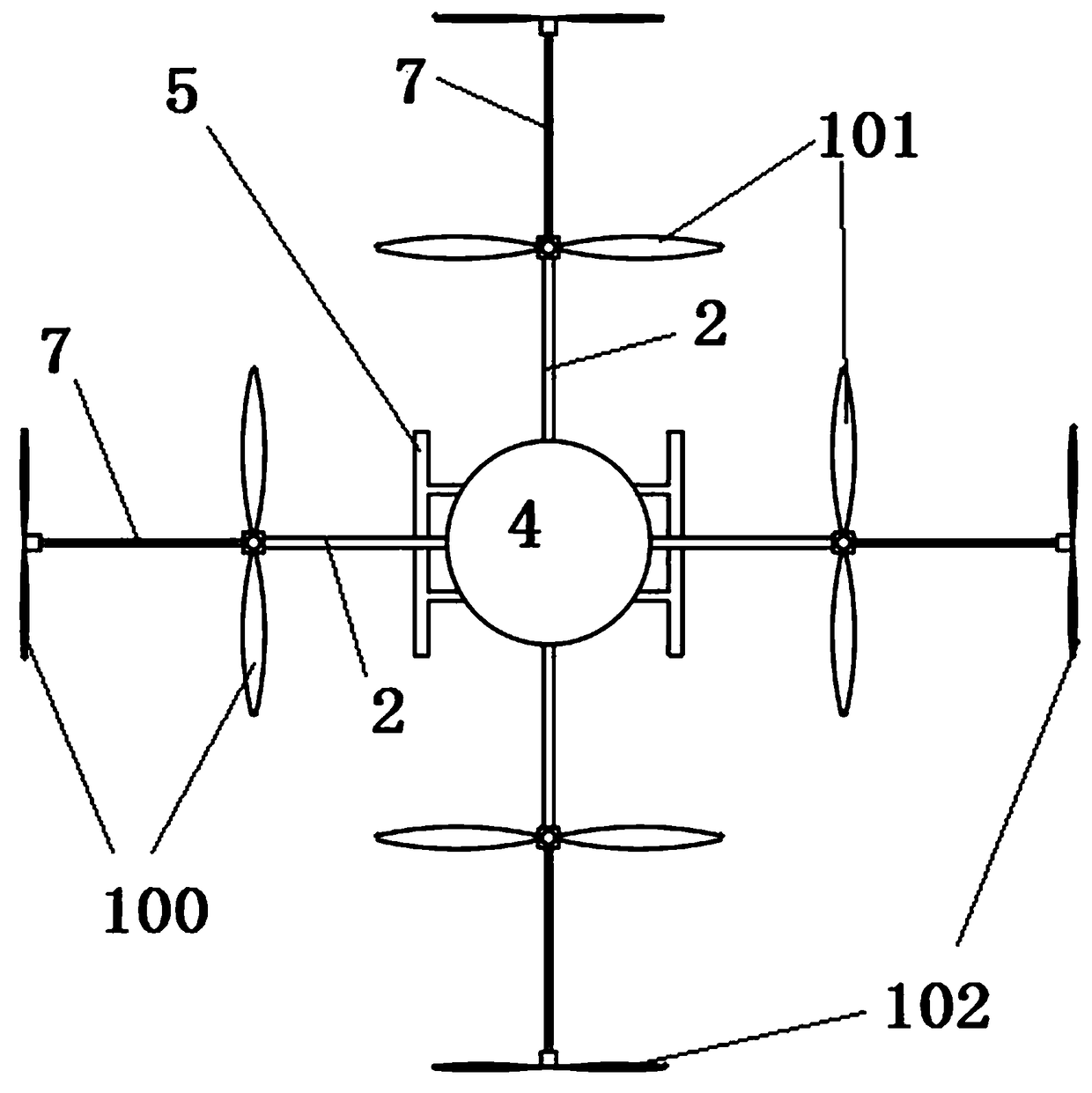 Vertical double-layer eight-rotor flying robot