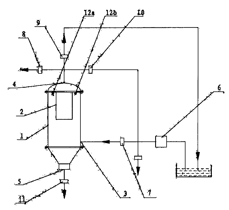 Ultrasonic-pulse self-cleaning wastewater reusing device and treatment method