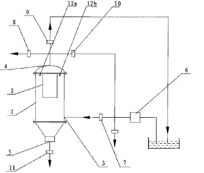 Ultrasonic-pulse self-cleaning wastewater reusing device and treatment method