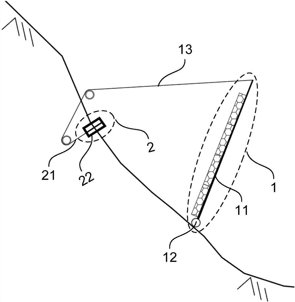 Energy consumption type rolling stone protection system and energy consumption type rolling stone protection system design method