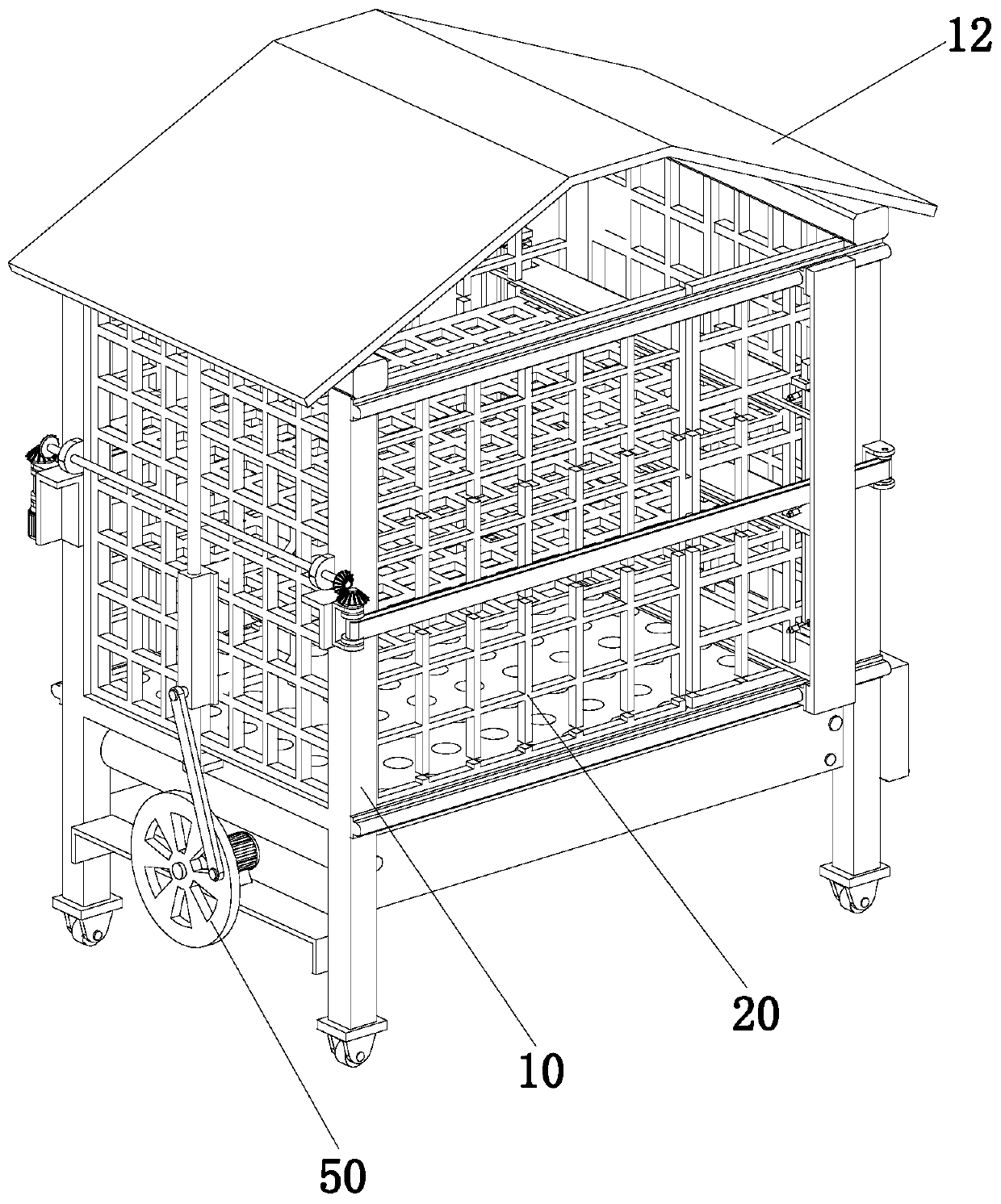 Poultry breeding cage facilitating removal of dung and operating method thereof