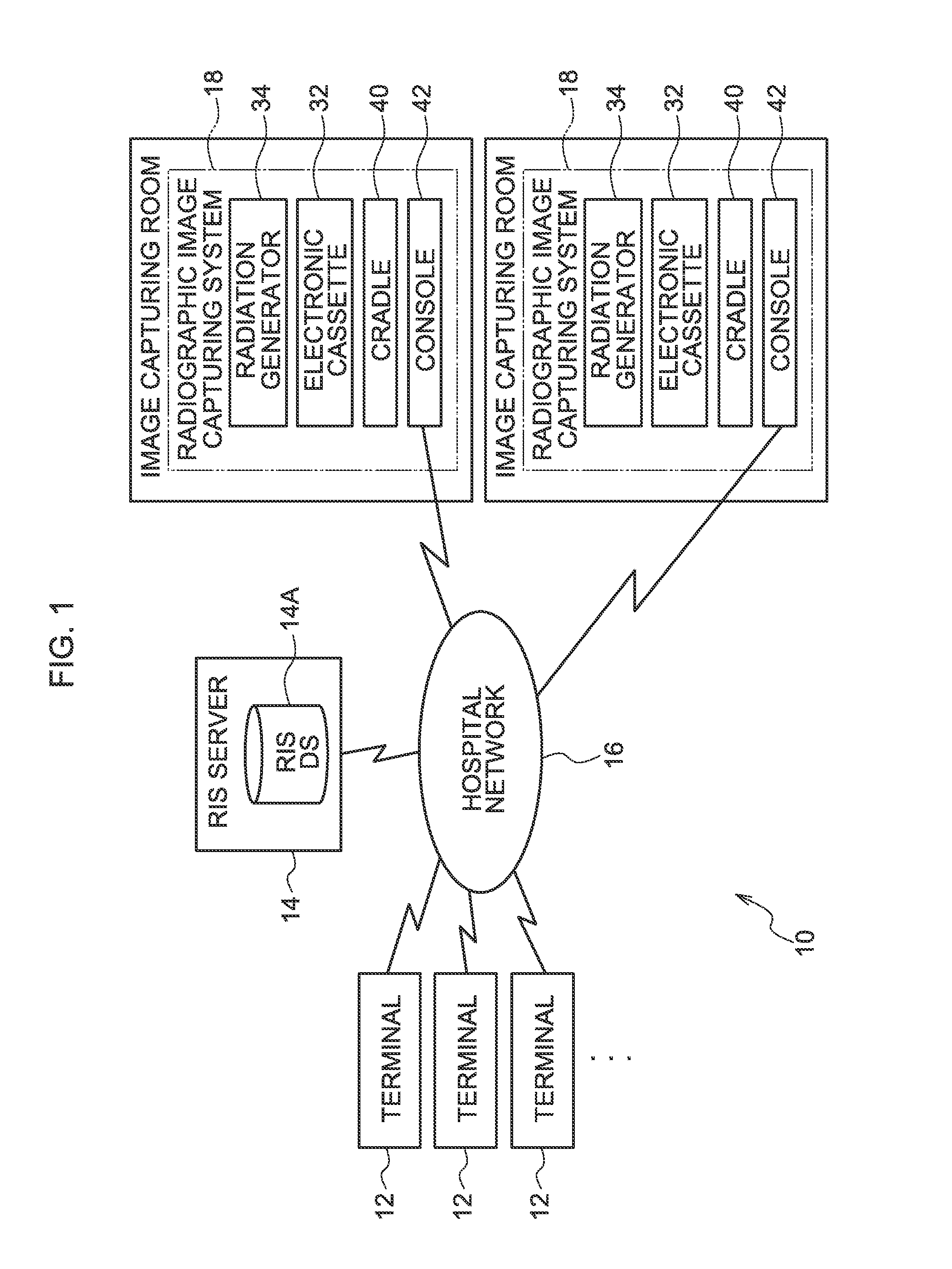 Radiographic image capturing system