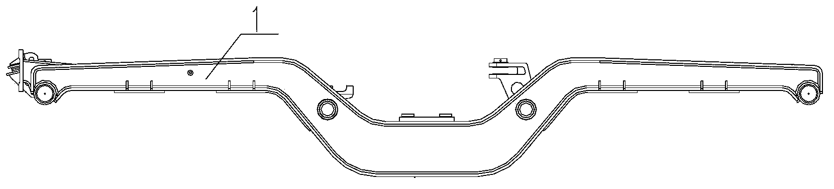 Railway-vehicle trailer bogie frame